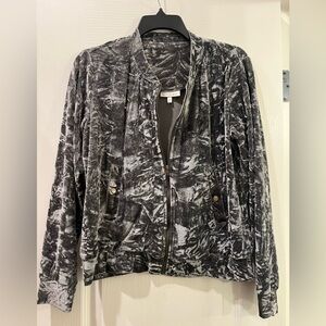 Women’s Small Belle Du Jour Crushed Velvet Full Zip Jacket